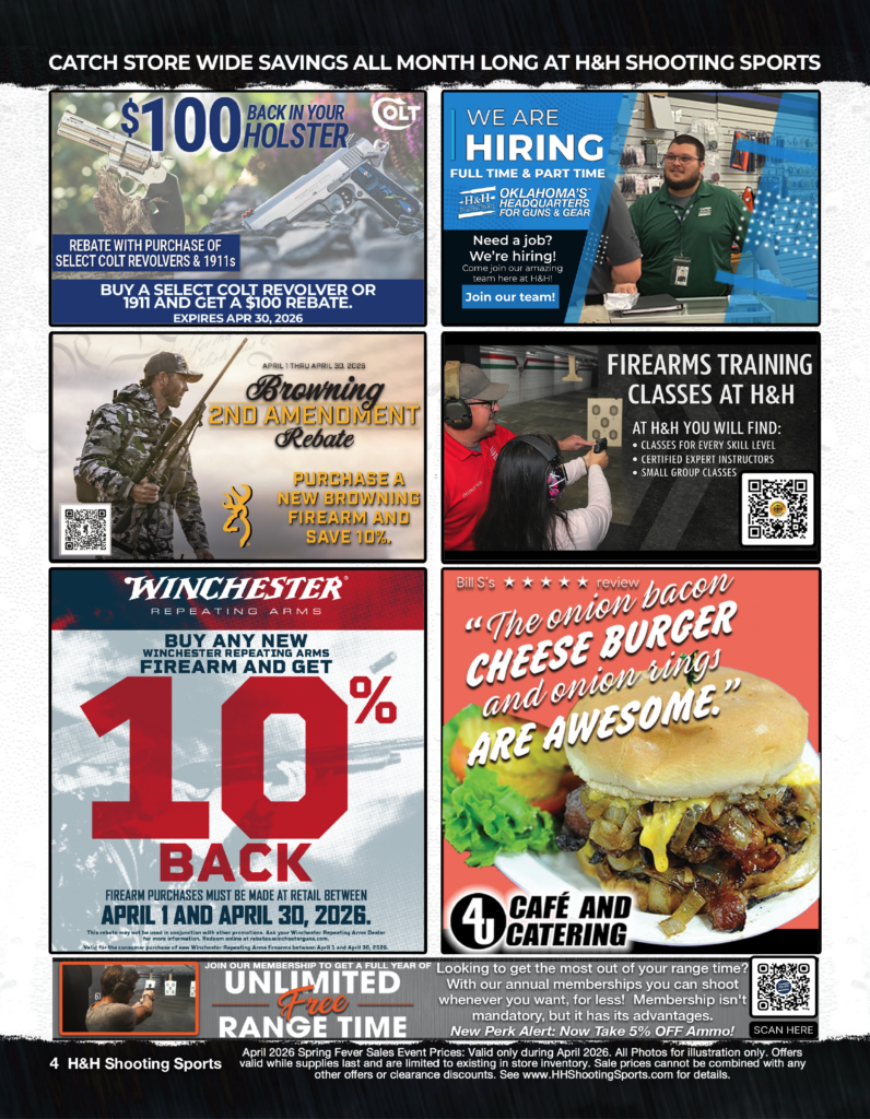 H&H Shooting Sports April 2026 Sales Flyer - Rebates and Deals Oklahoma City