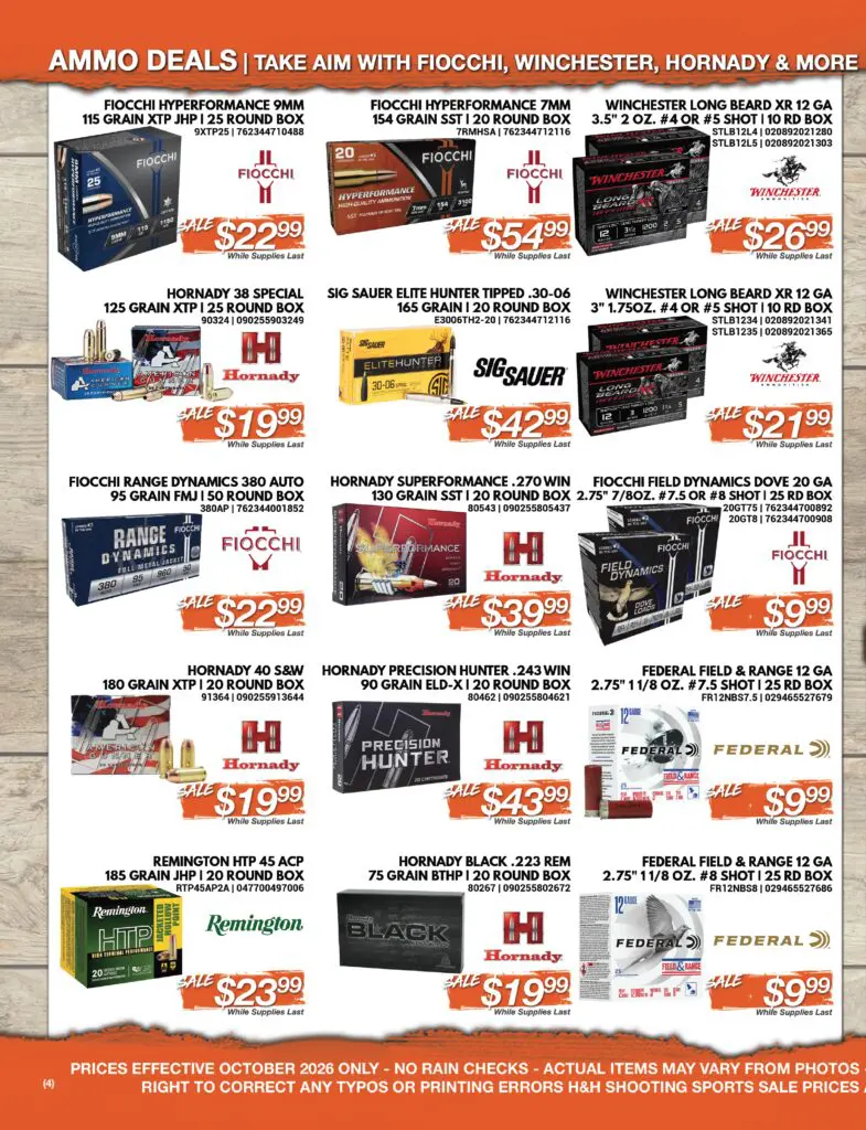 October 2026 Sales Event Ammo Page