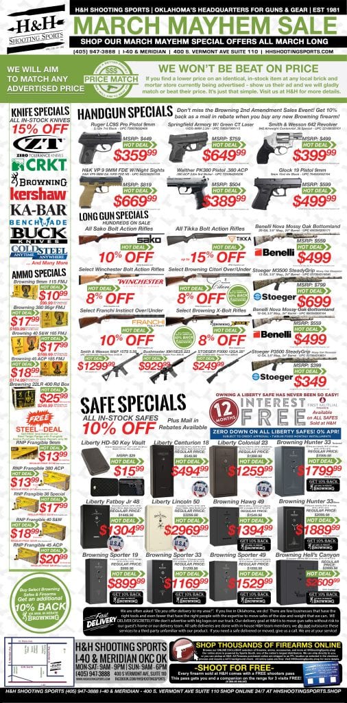 It is time for the March Mayhem Sale at H&H Shooting Sports
