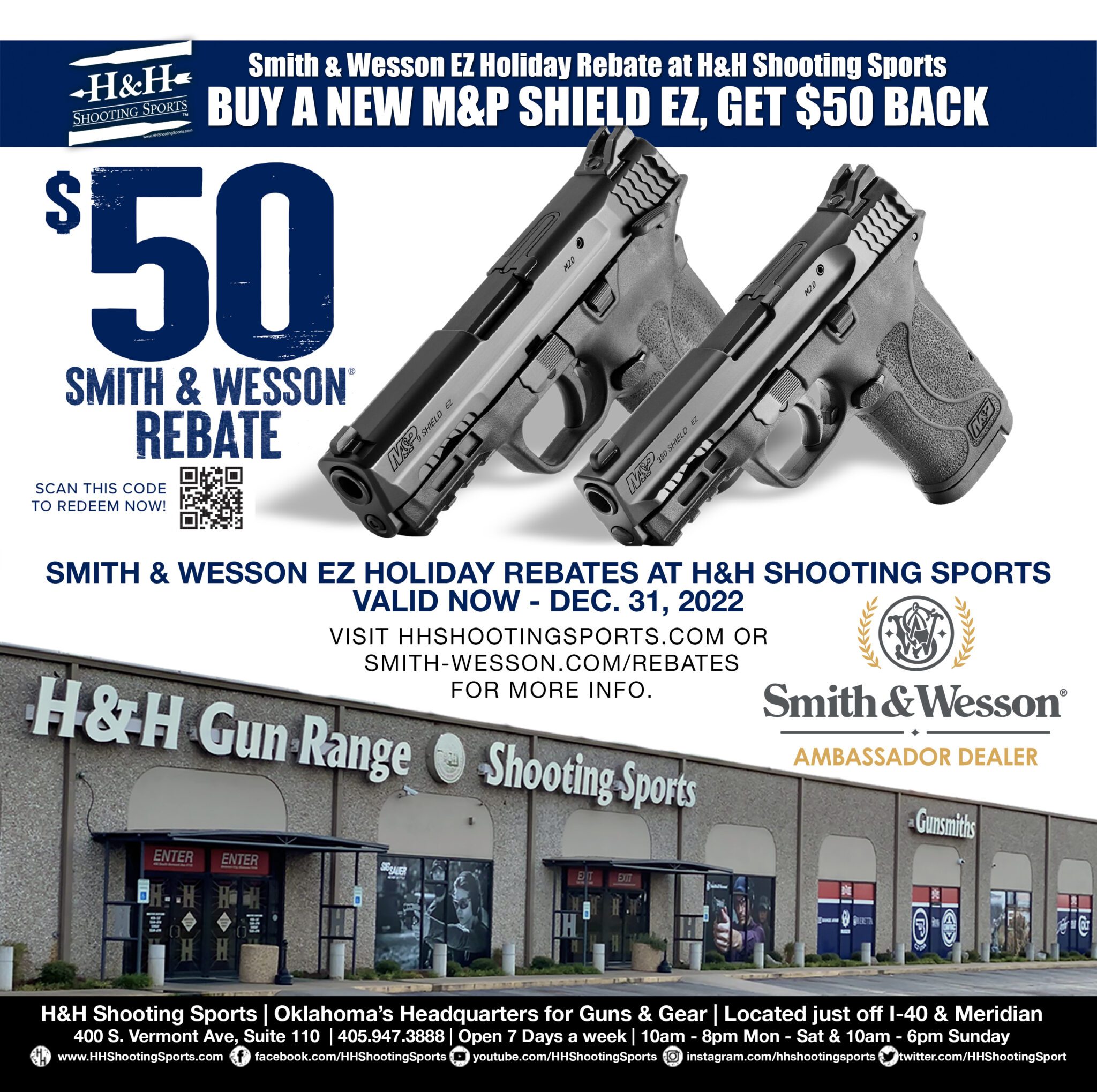 Smith & Wesson Shield EZ Holiday Rebate H&H Shooting Sports