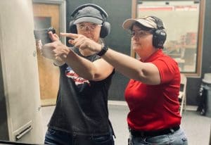 Instructor training the student.