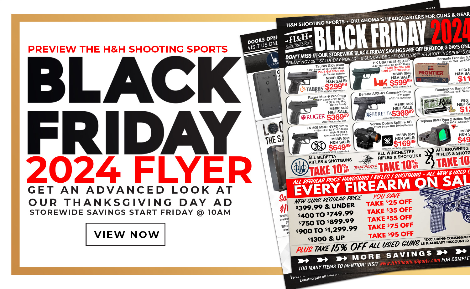 Black Friday flyer shows deals in Oklahoma City and features bold graphics and promotional text.