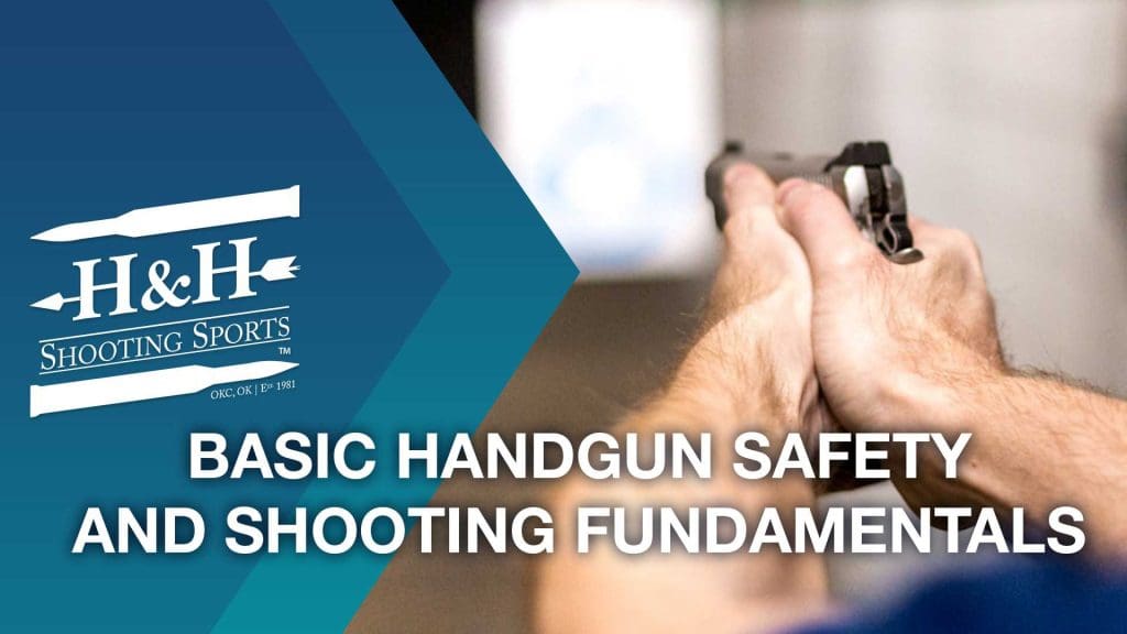 Image showing a man taking the handgun safety and shooting fundamentals course in Oklahoma City