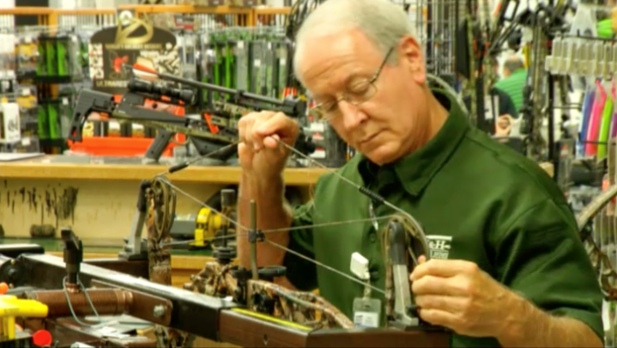 A Person Practicing Archery at H&H Shooting Sports