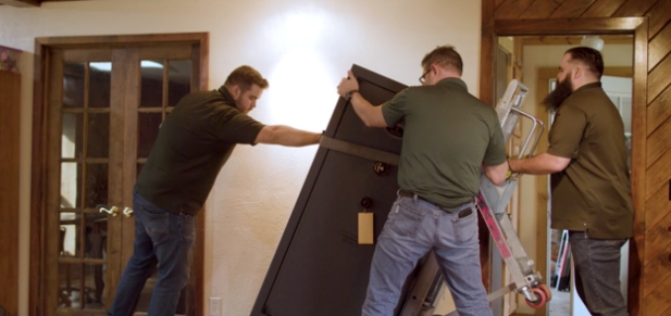 Proper placement of gun safe with anchored installation for home security